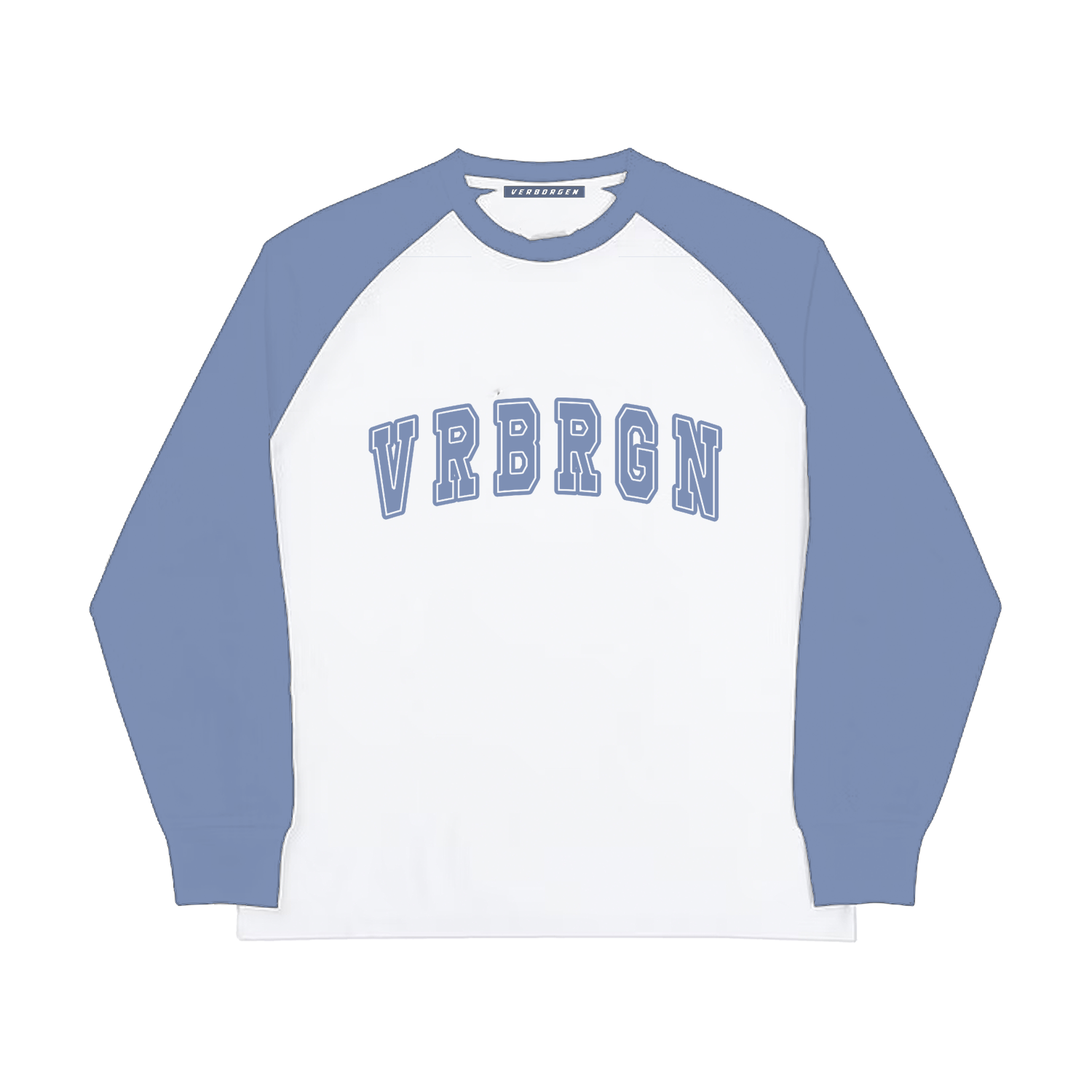 2 Tone "VRBRGN" L/S T-shirt - Baby blue/White
