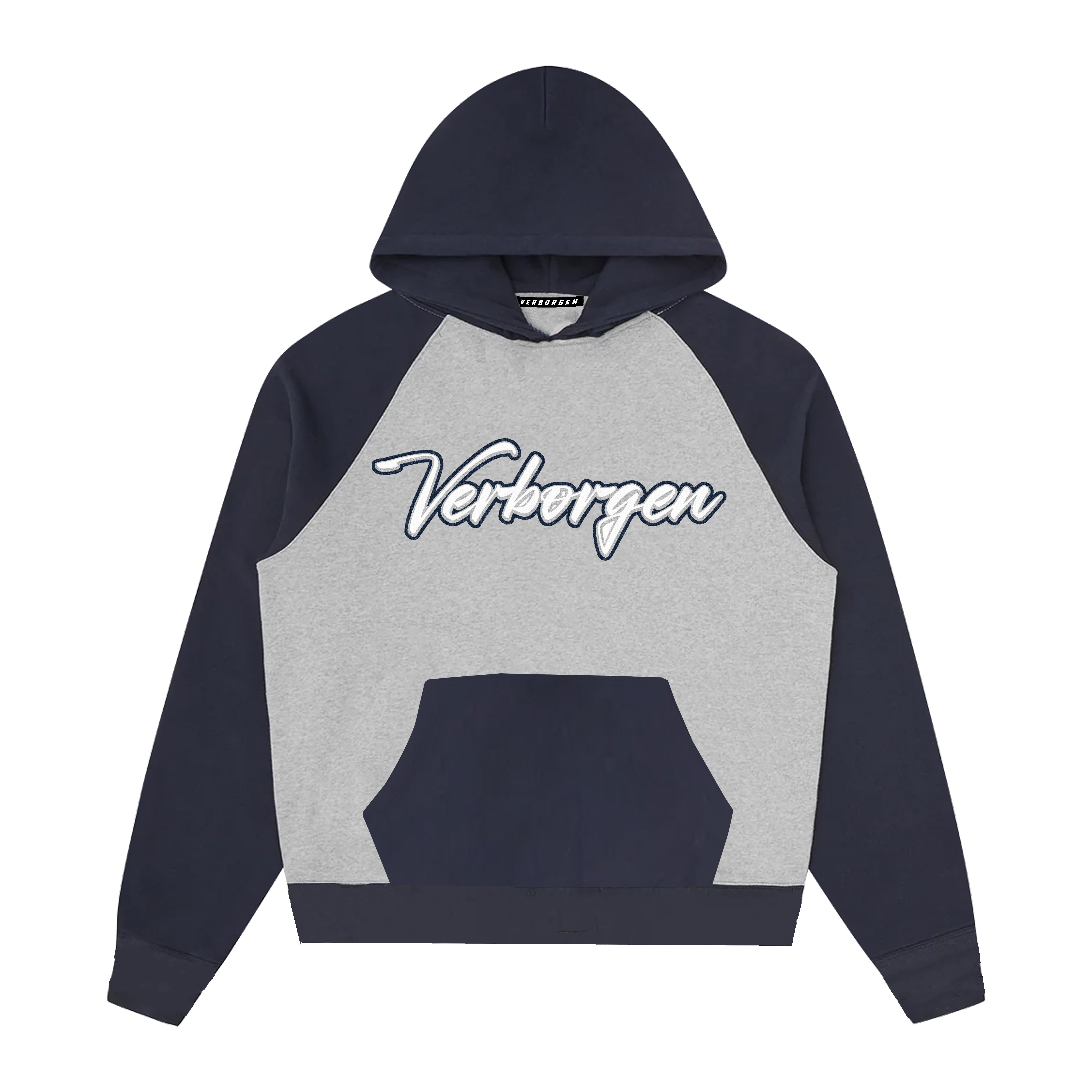 Sweat à capuche brodé 2 tons - Noir/Gris