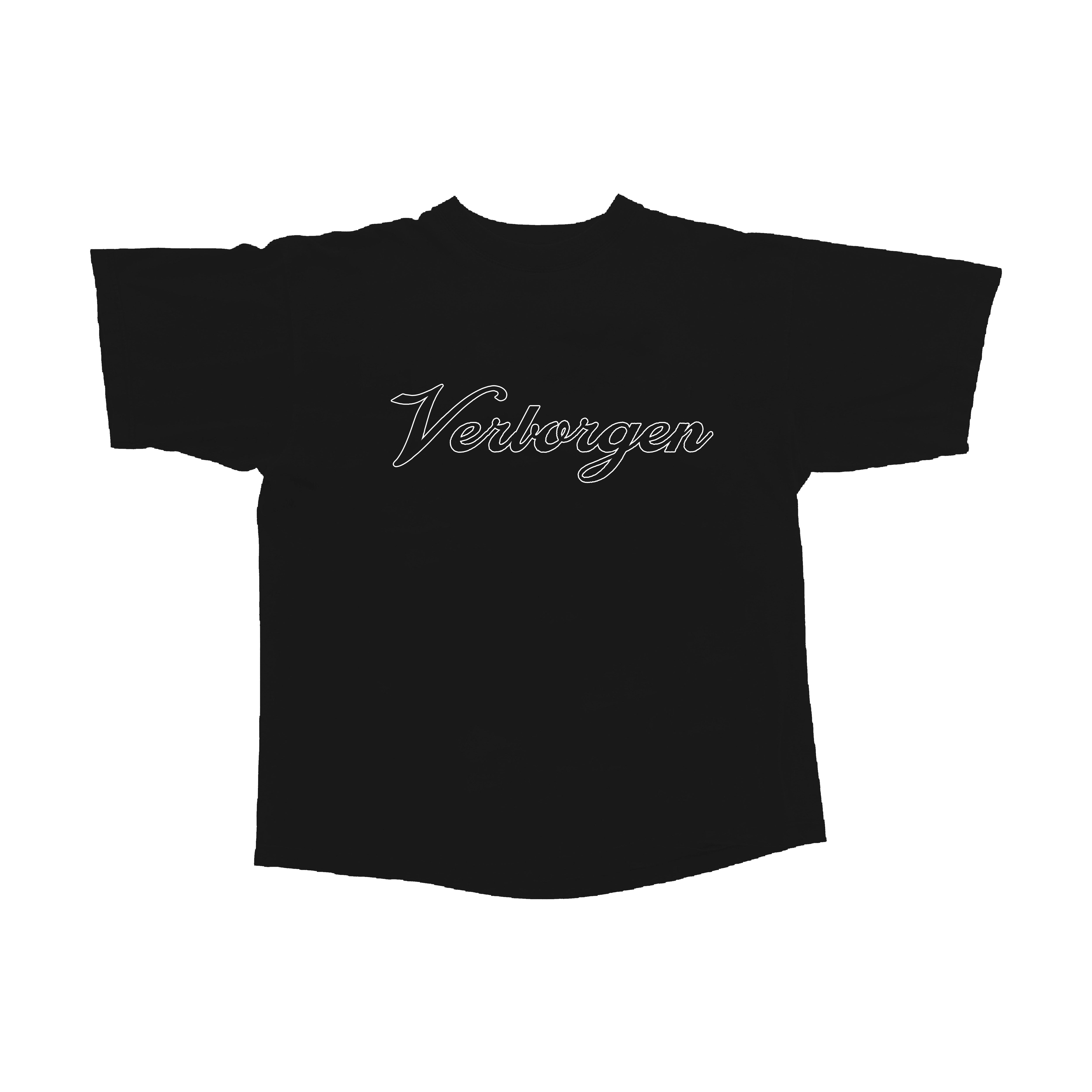 Verborgen Script Outline T-Shirt - BLACK