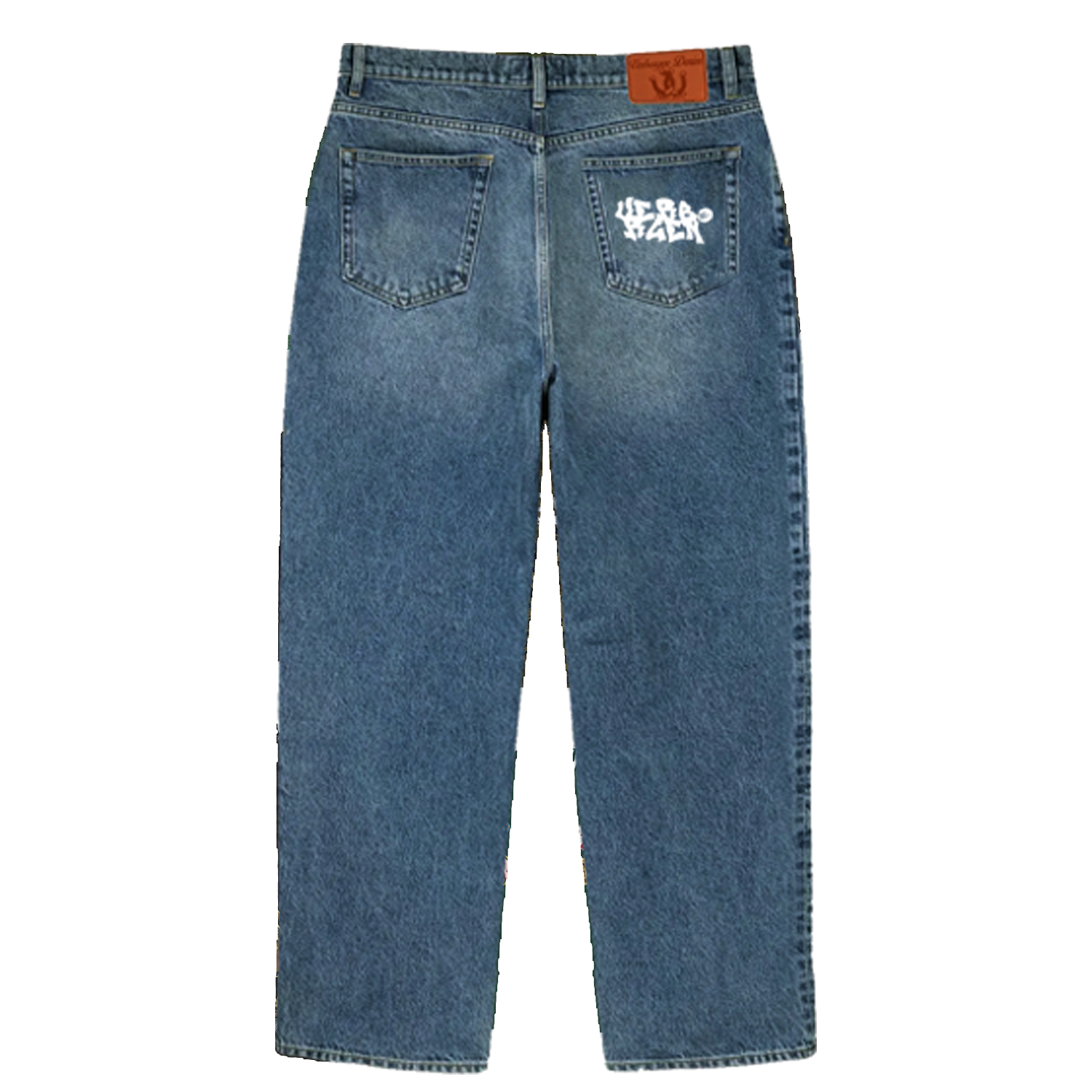 Grafitti Logo Back Pocket Jeans - Denim