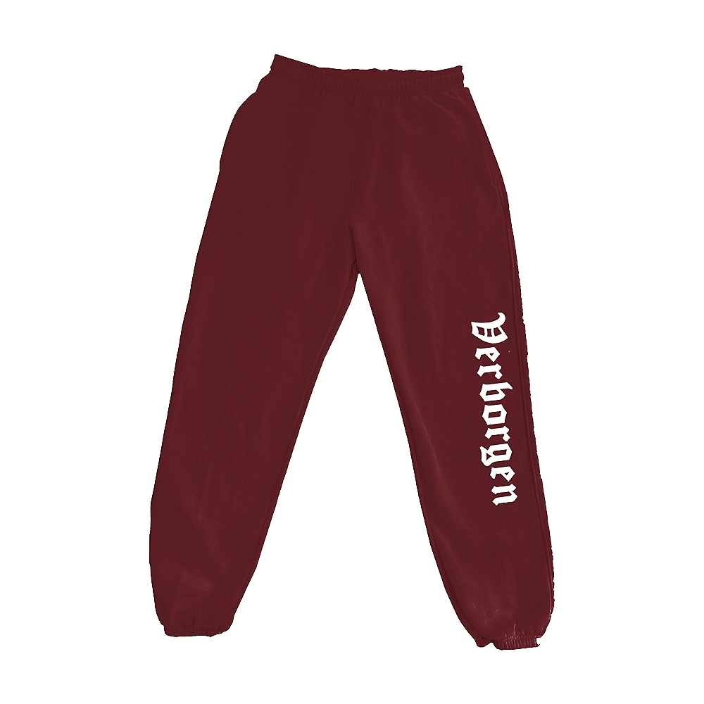 Classic "Embroidery" Joggers - Dark Red