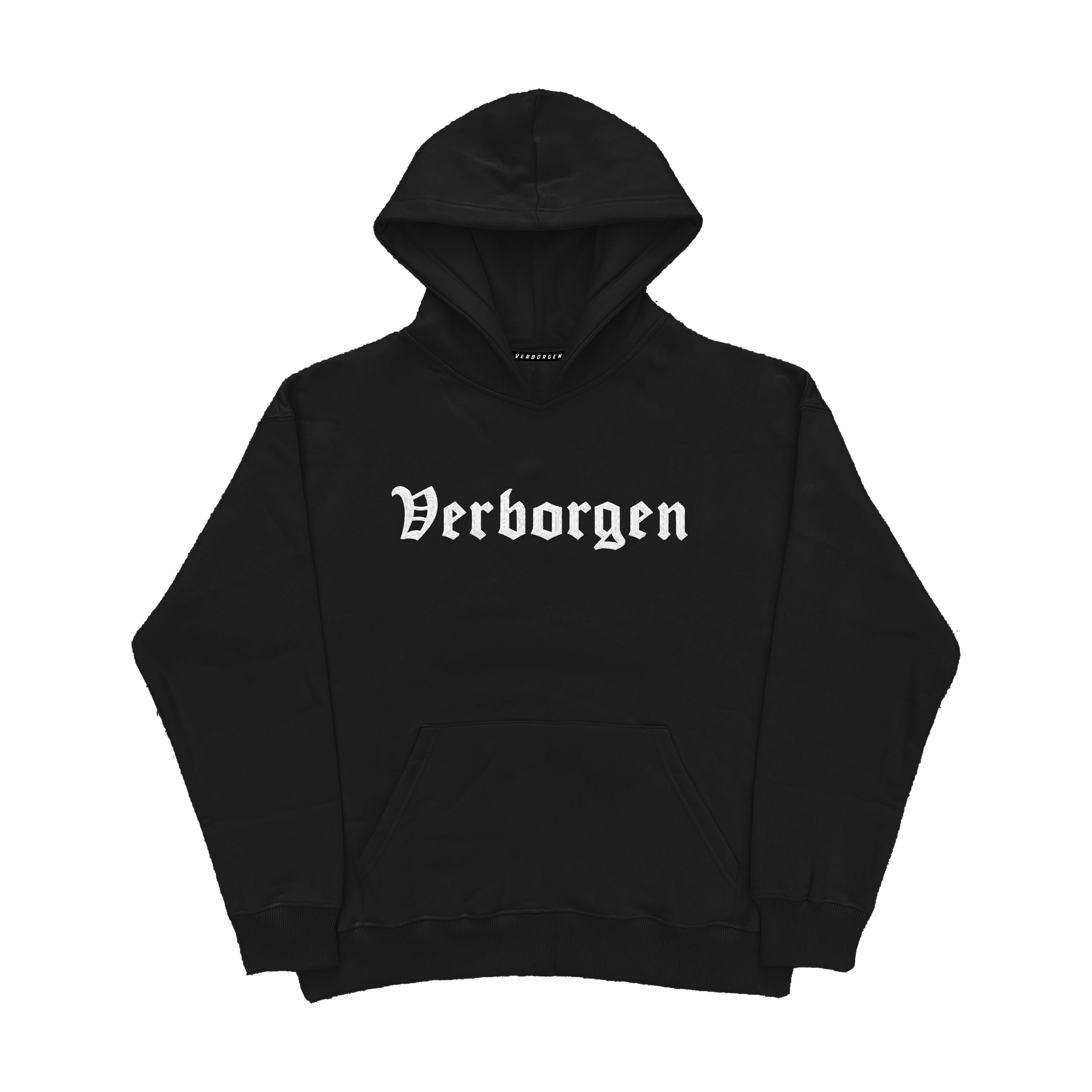Sudadera con capucha y bordado - Negro