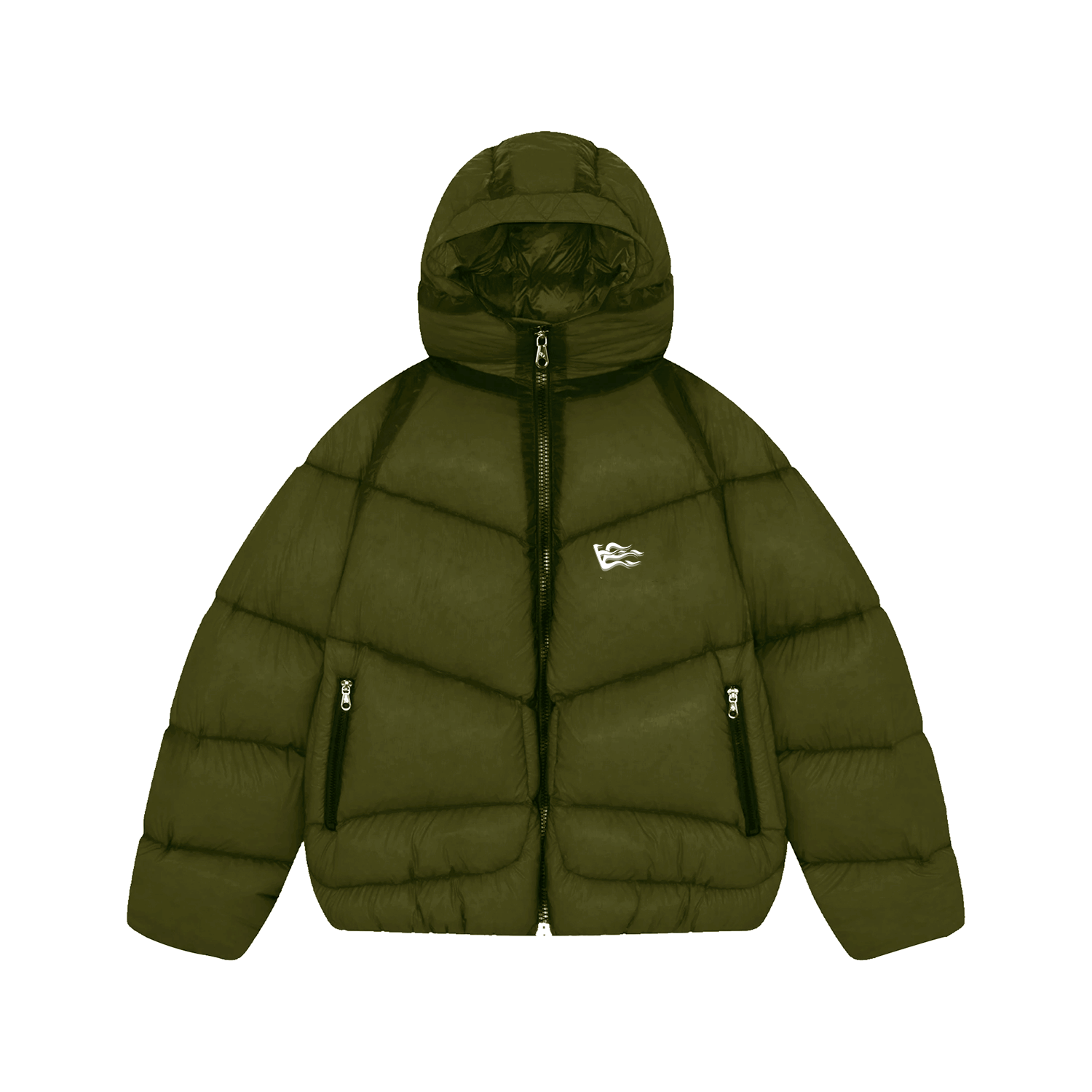 V-logo Puffer Jacket - Army green