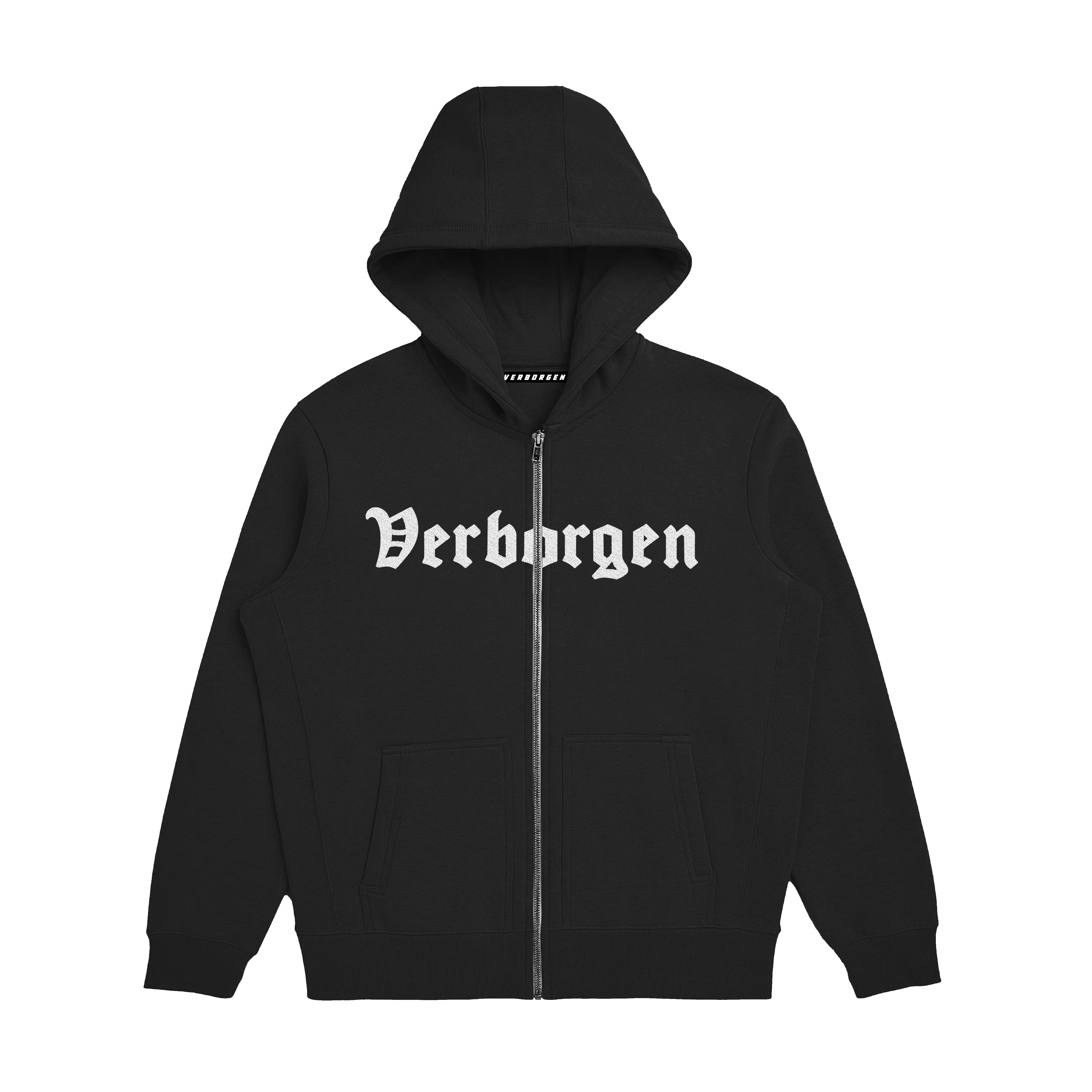 Sweat à capuche brodé 2 tons - Noir/Gris