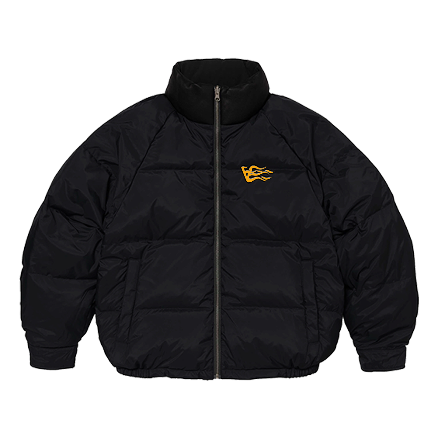 V-Logo "Vellow" Puffer Jacket - Black
