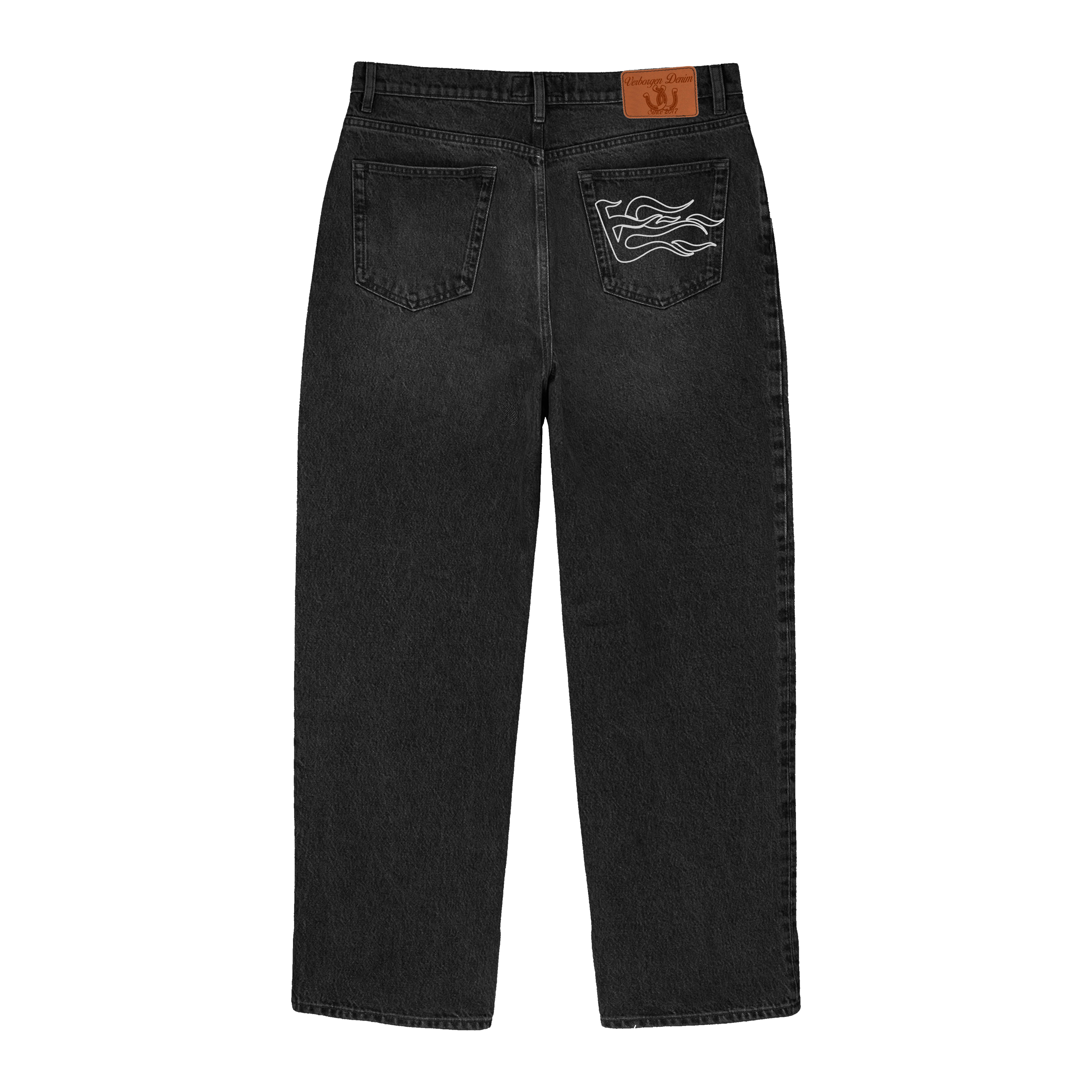 Jean en denim V-Script - Noir