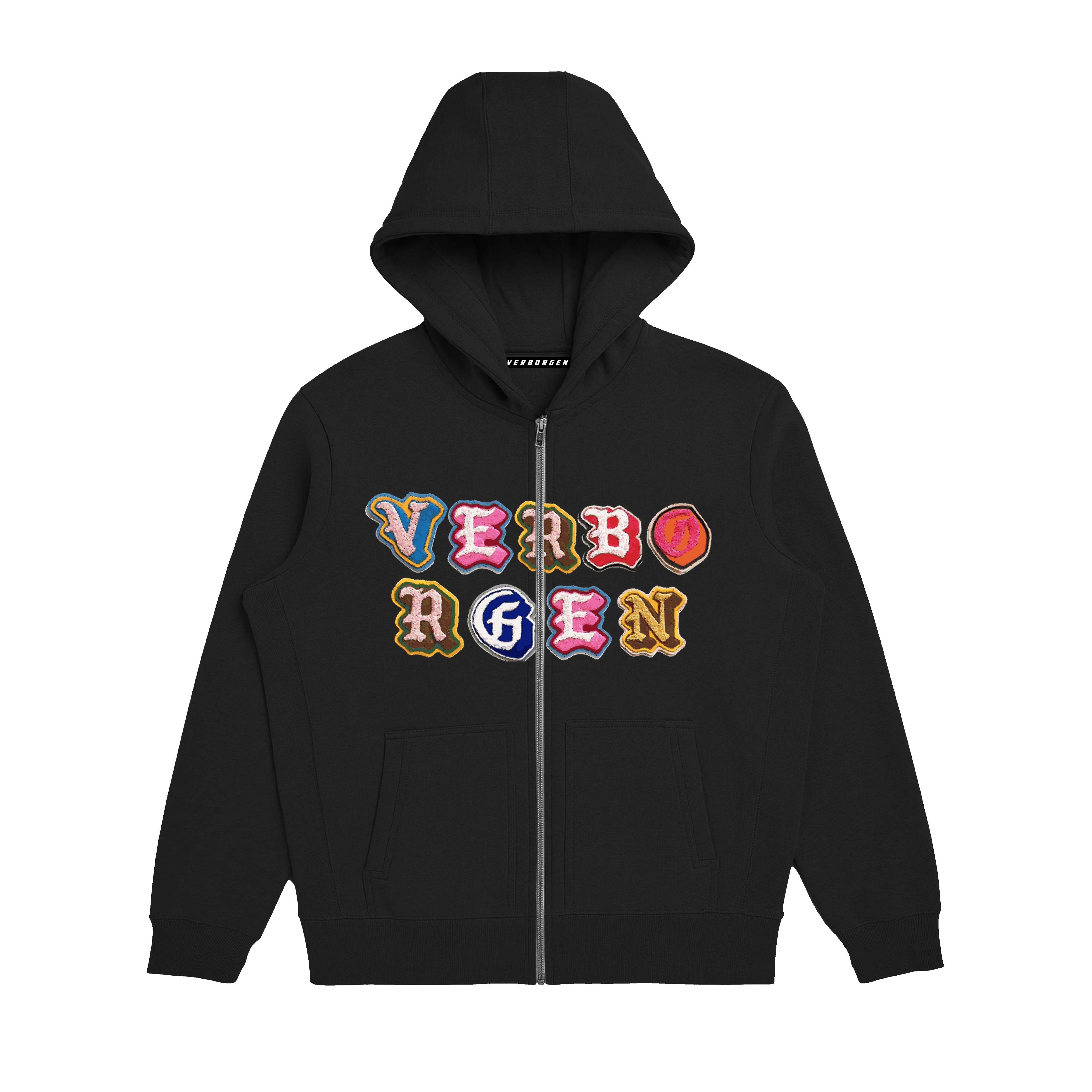 Sweat à capuche brodé 2 tons - Noir/Gris