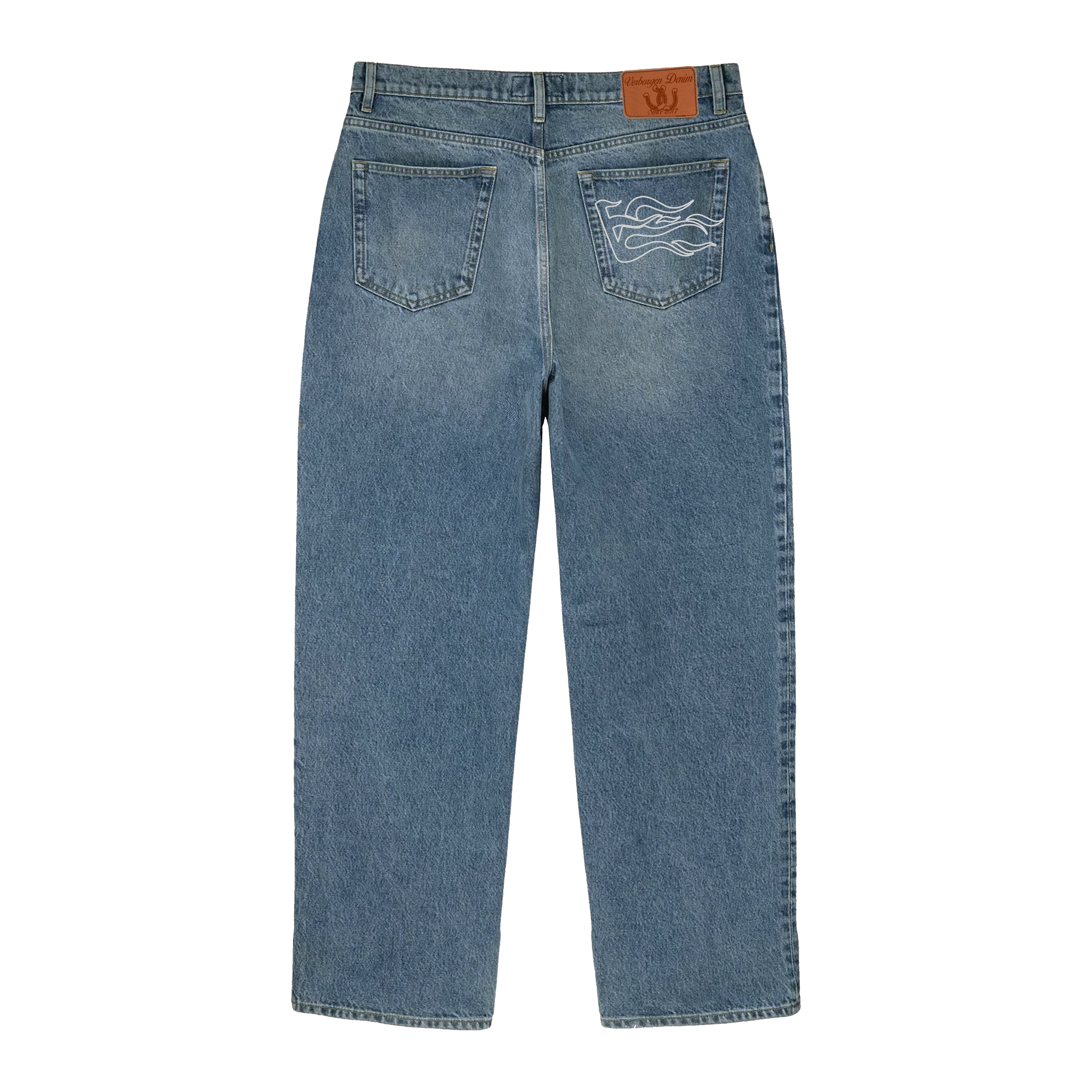 Jean en denim V-Script - Noir