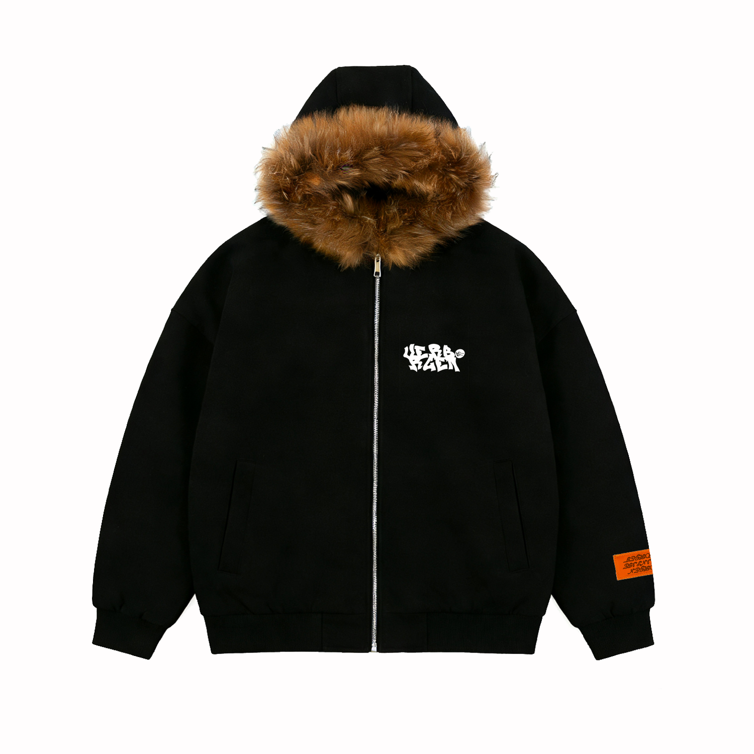 Sweat à capuche brodé 2 tons - Noir/Gris