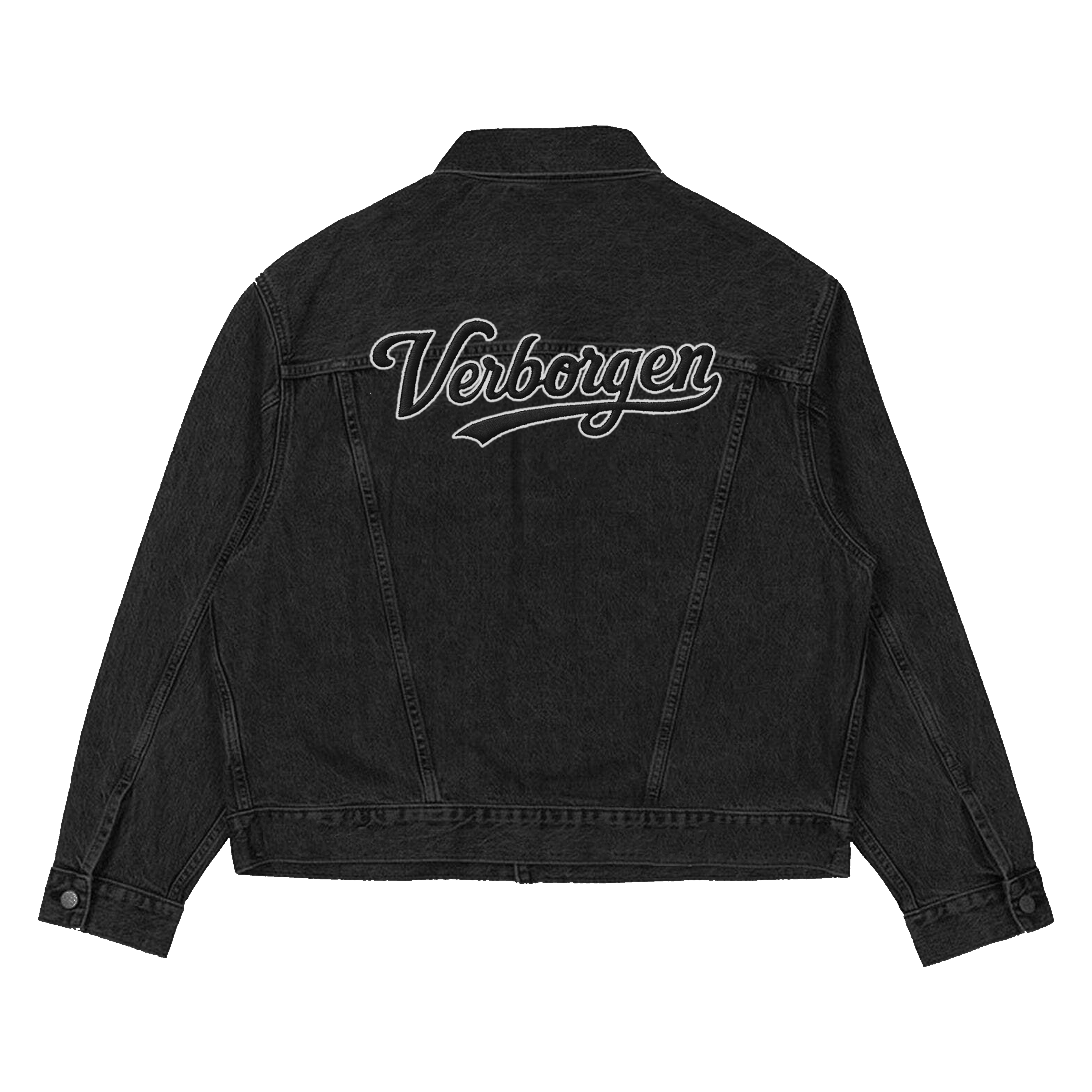 V-Script Denim Jacket - Black