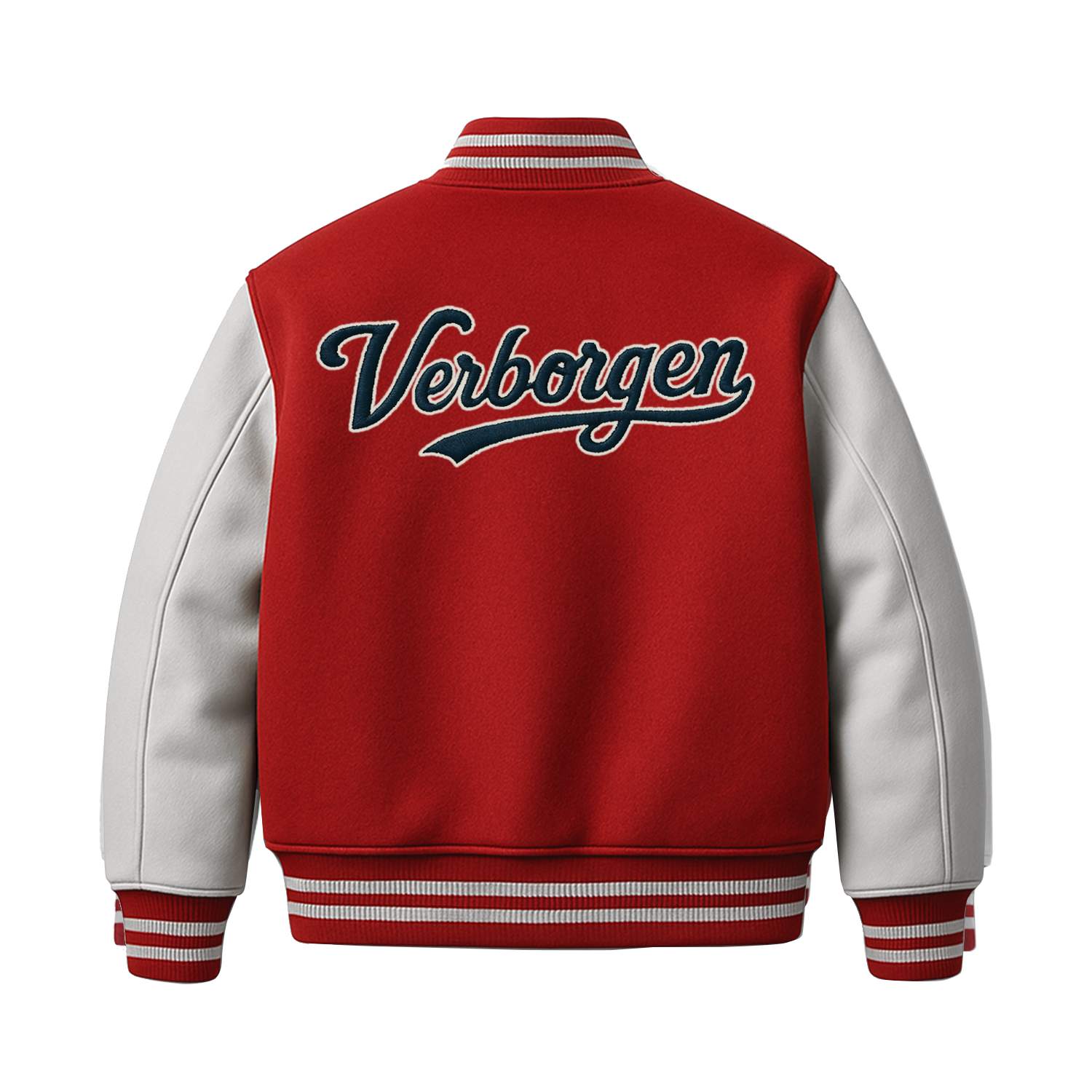 Embroidery "Eyes" Varsity Jacket - Red