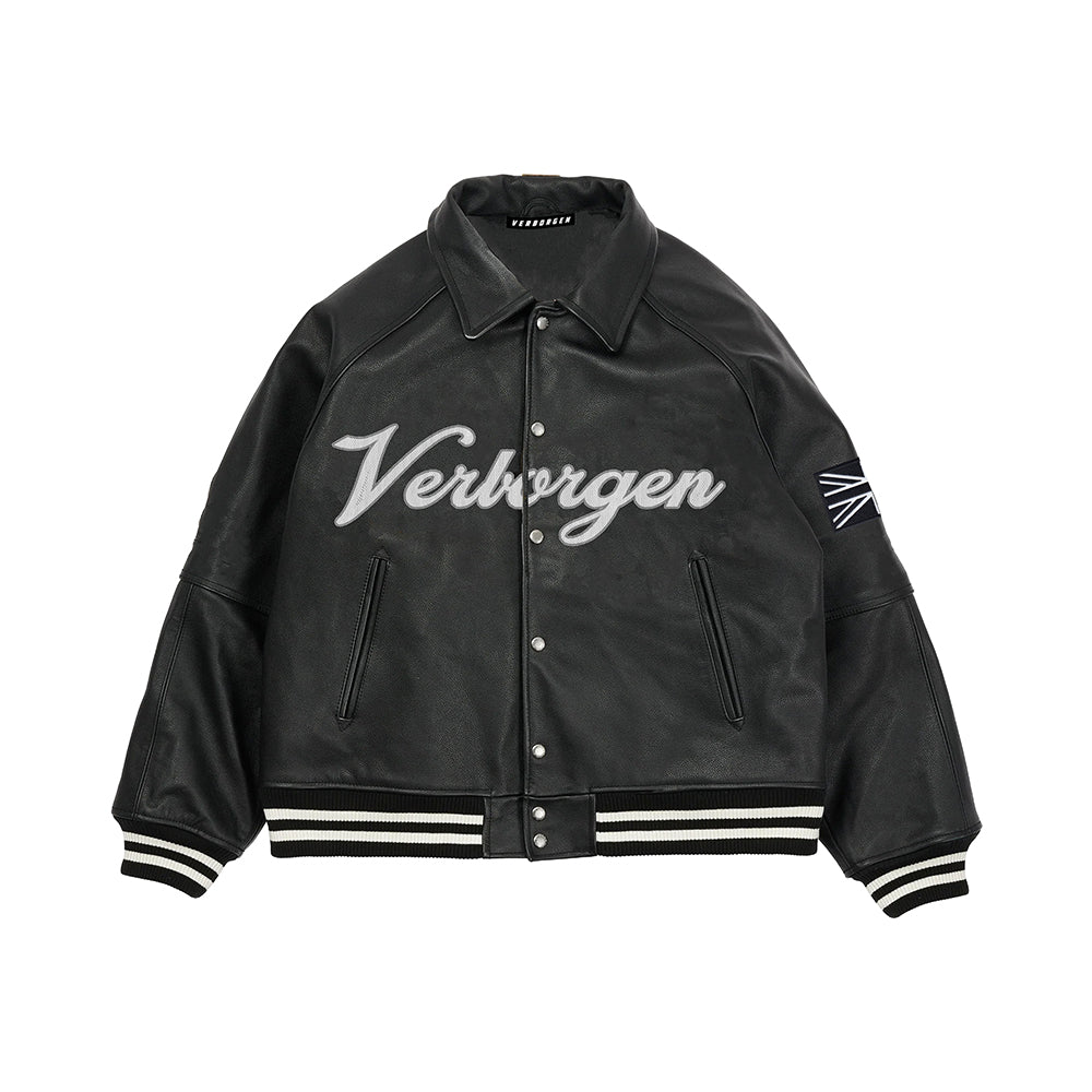 Leather "Script" Jacket - BLACK