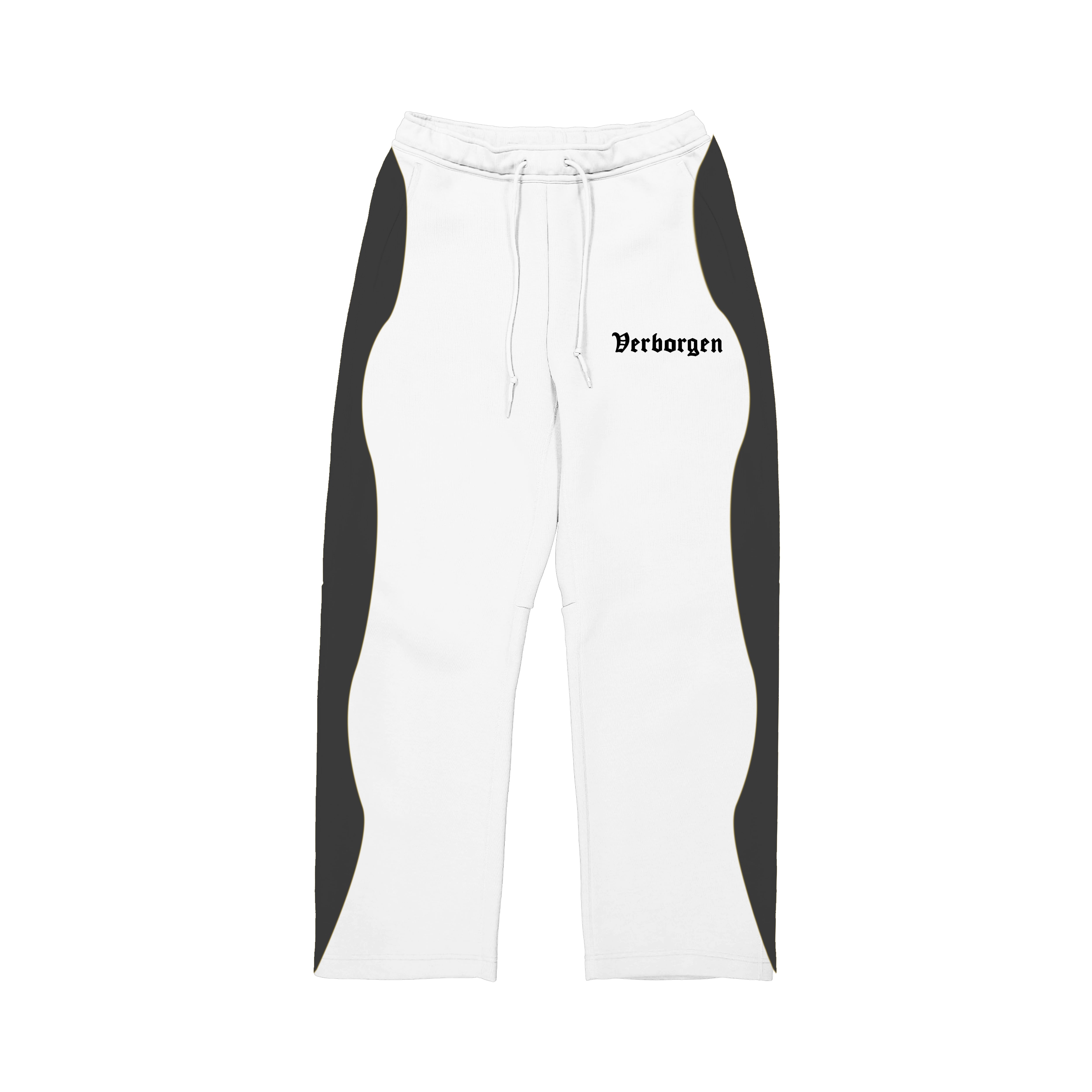 Pantalon de jogging brodé 2 tons - Blanc/Noir