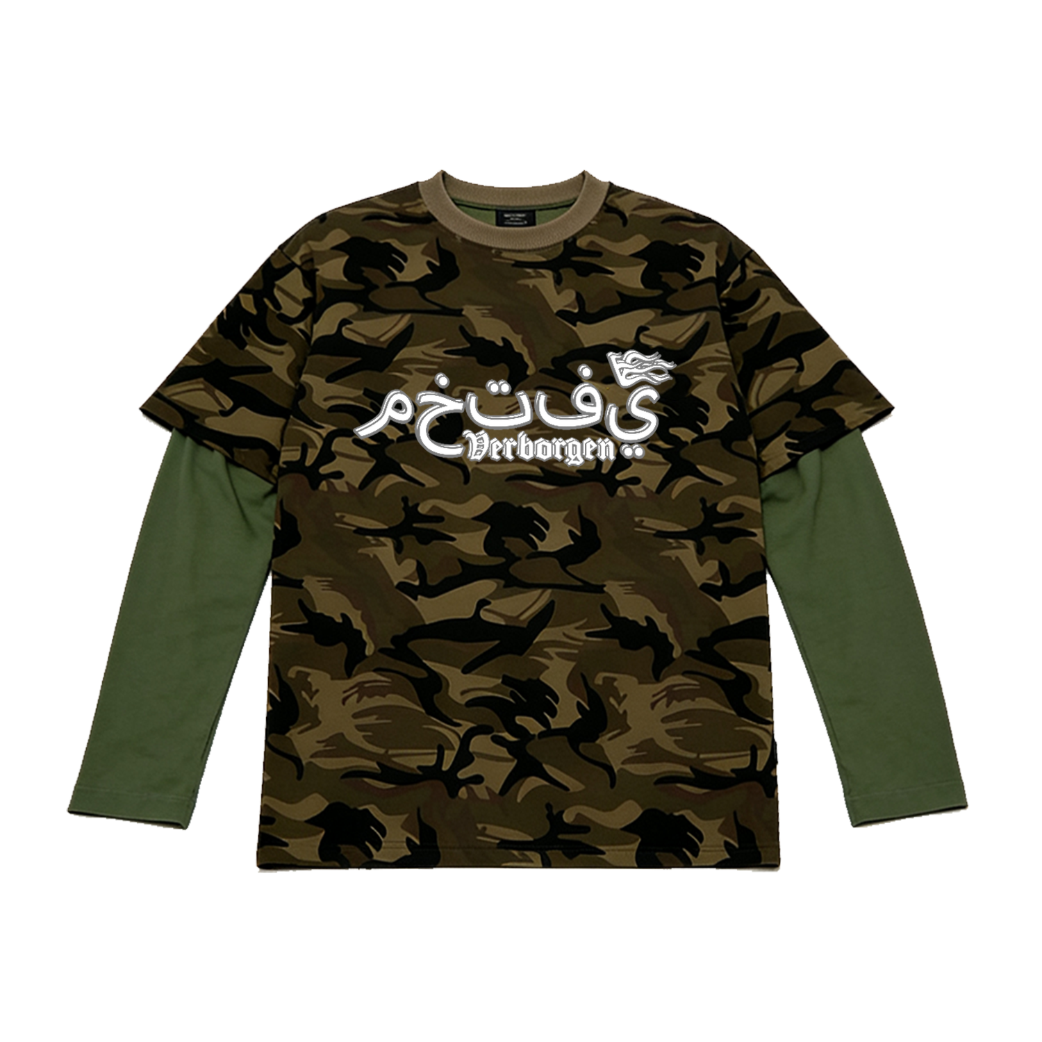 Double Layered Grayscale Camo L/S