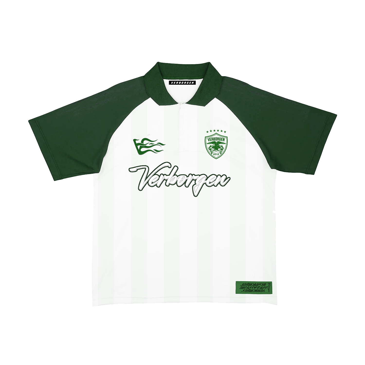 V-Football Polo Shirt - White/Green