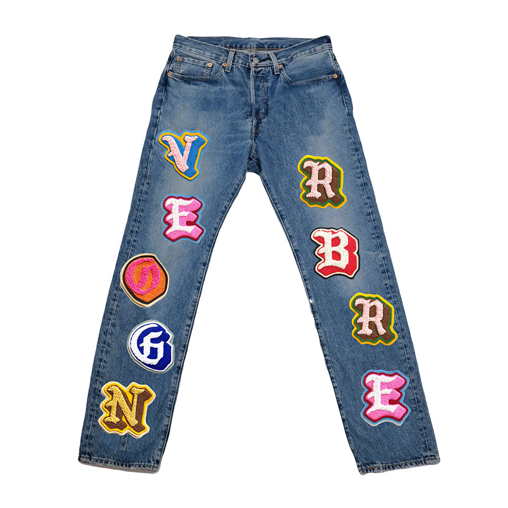 Chenille Patchwork Jeans