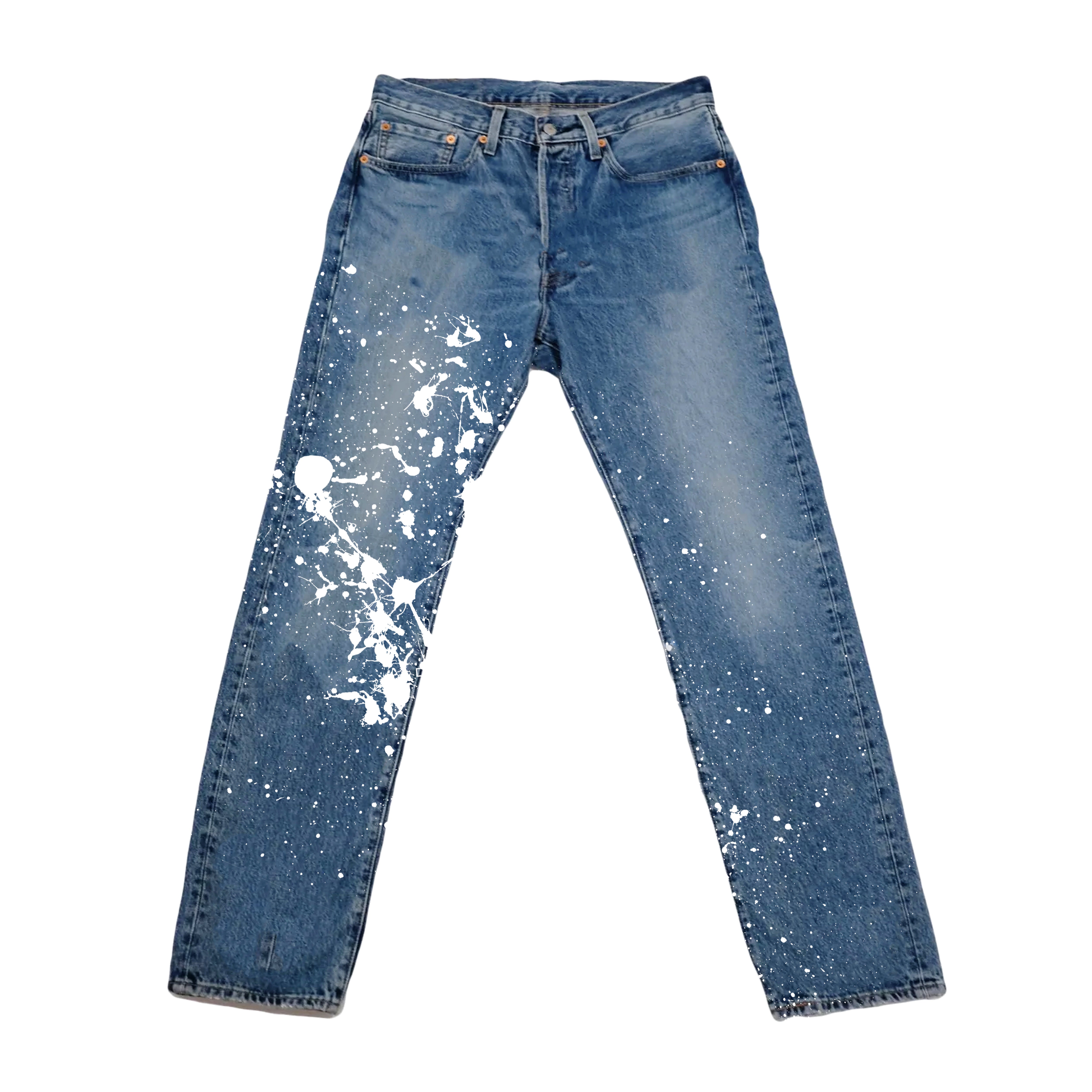 Paint Splattered Jeans - Denim