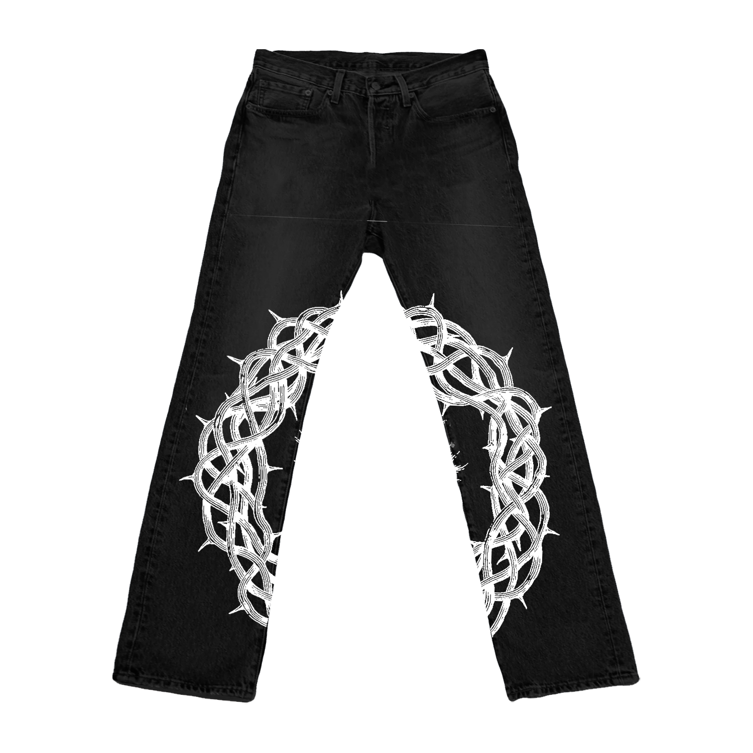 V-Wired Denim Jeans - Black