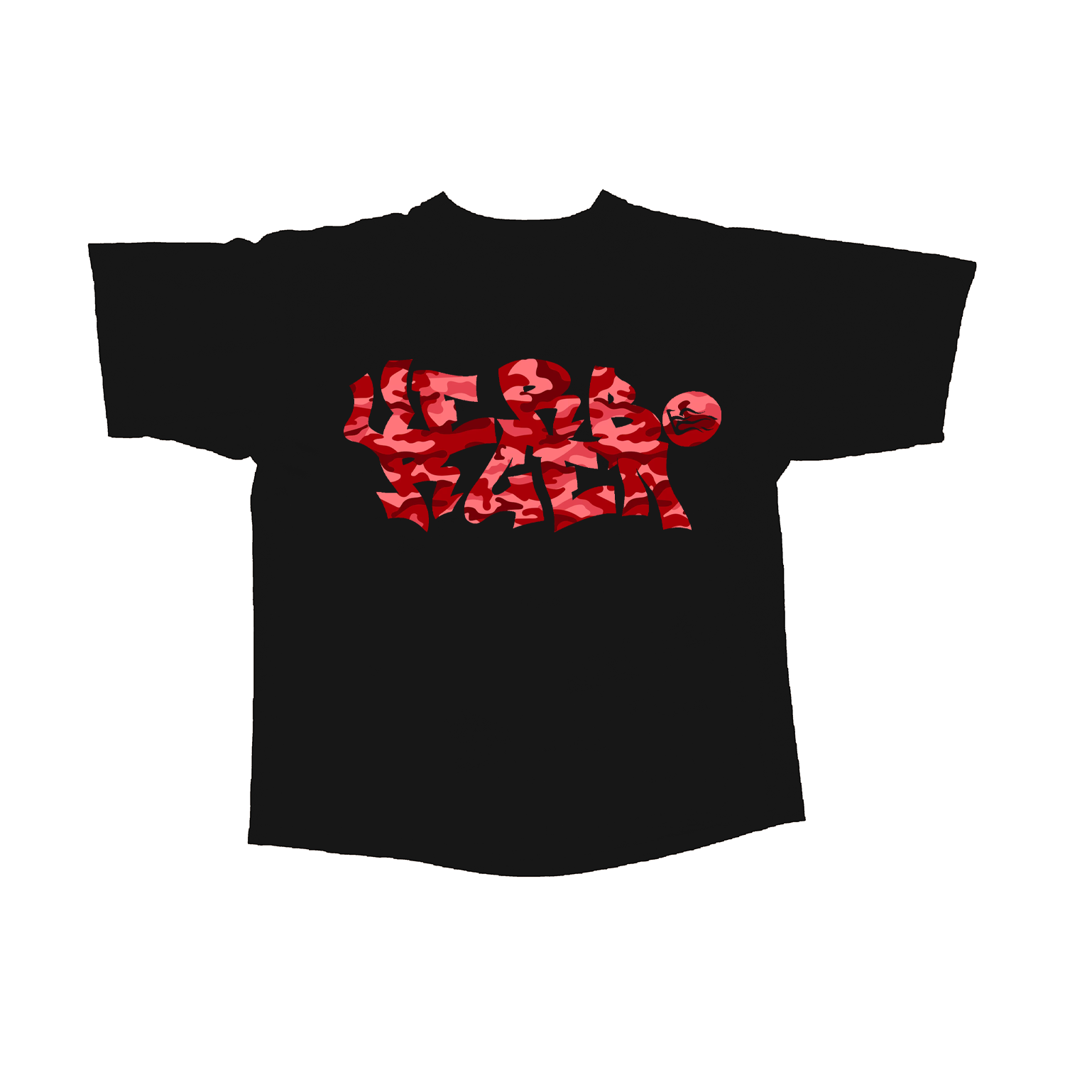 Red Graffiti Camo T-Shirt - BLACK