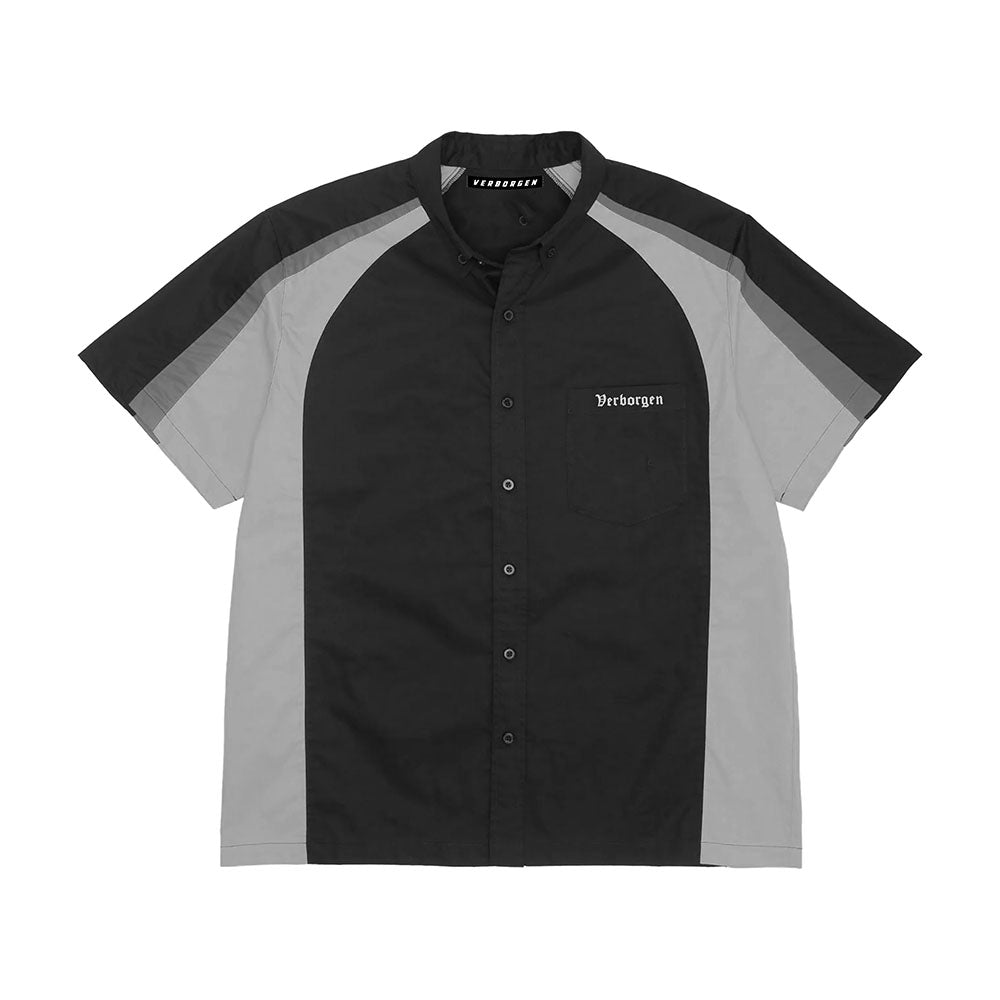 Camisa con botones de 3 tonos - Gris/Negro