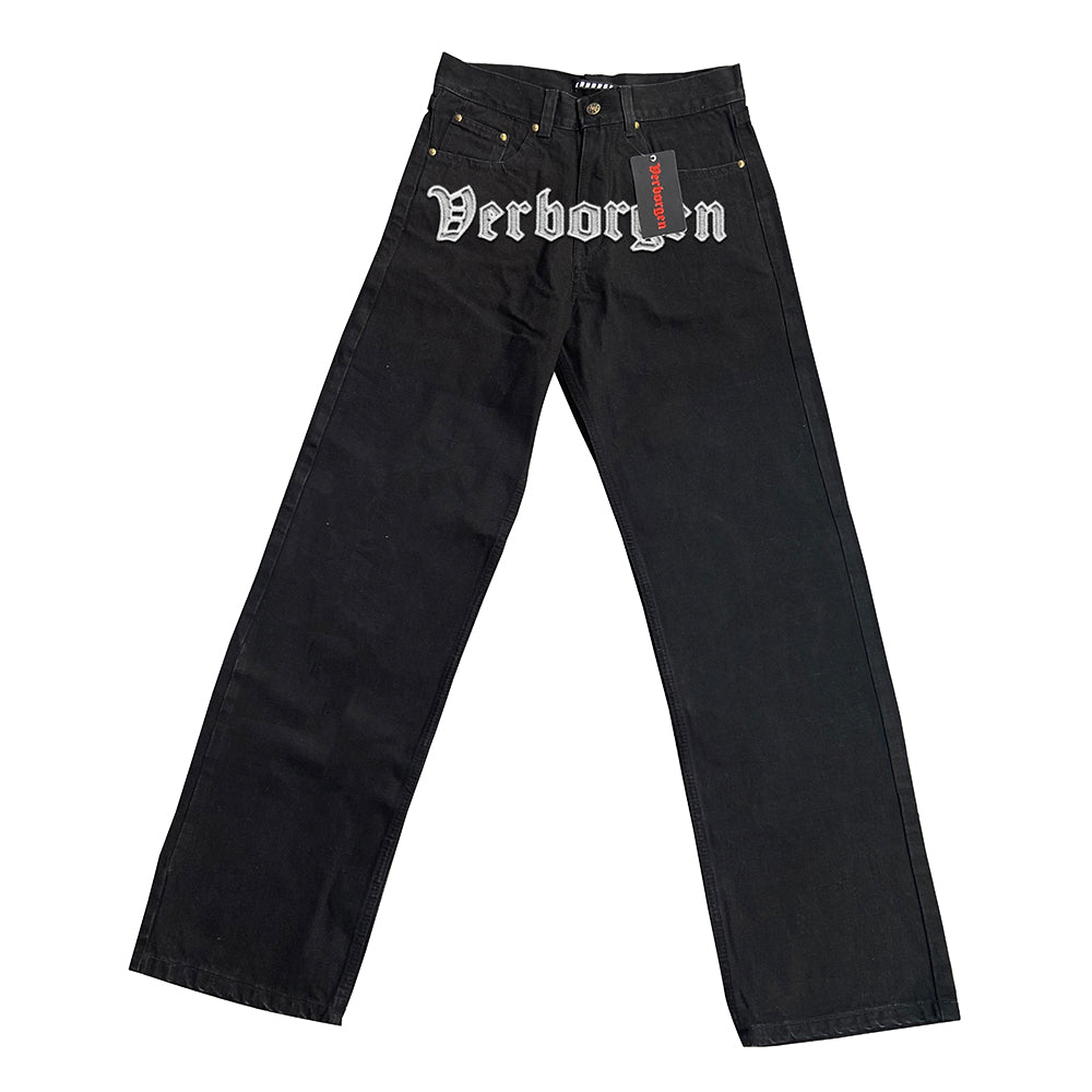 Embroidery Jeans (BLACK)